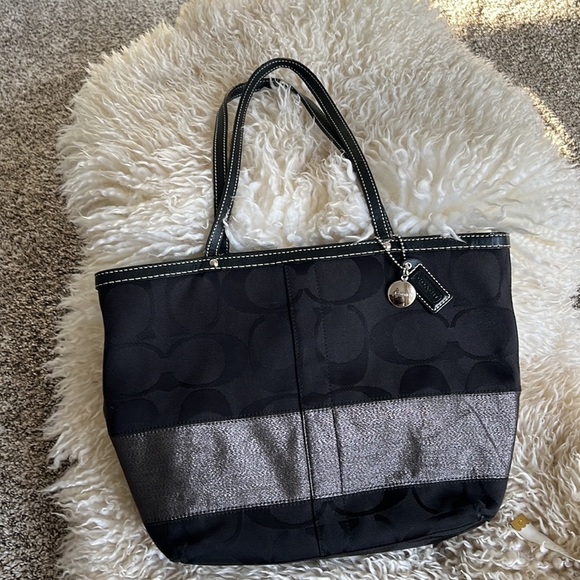Coach Black Stripe Signature Bag - Picture 4 of 16